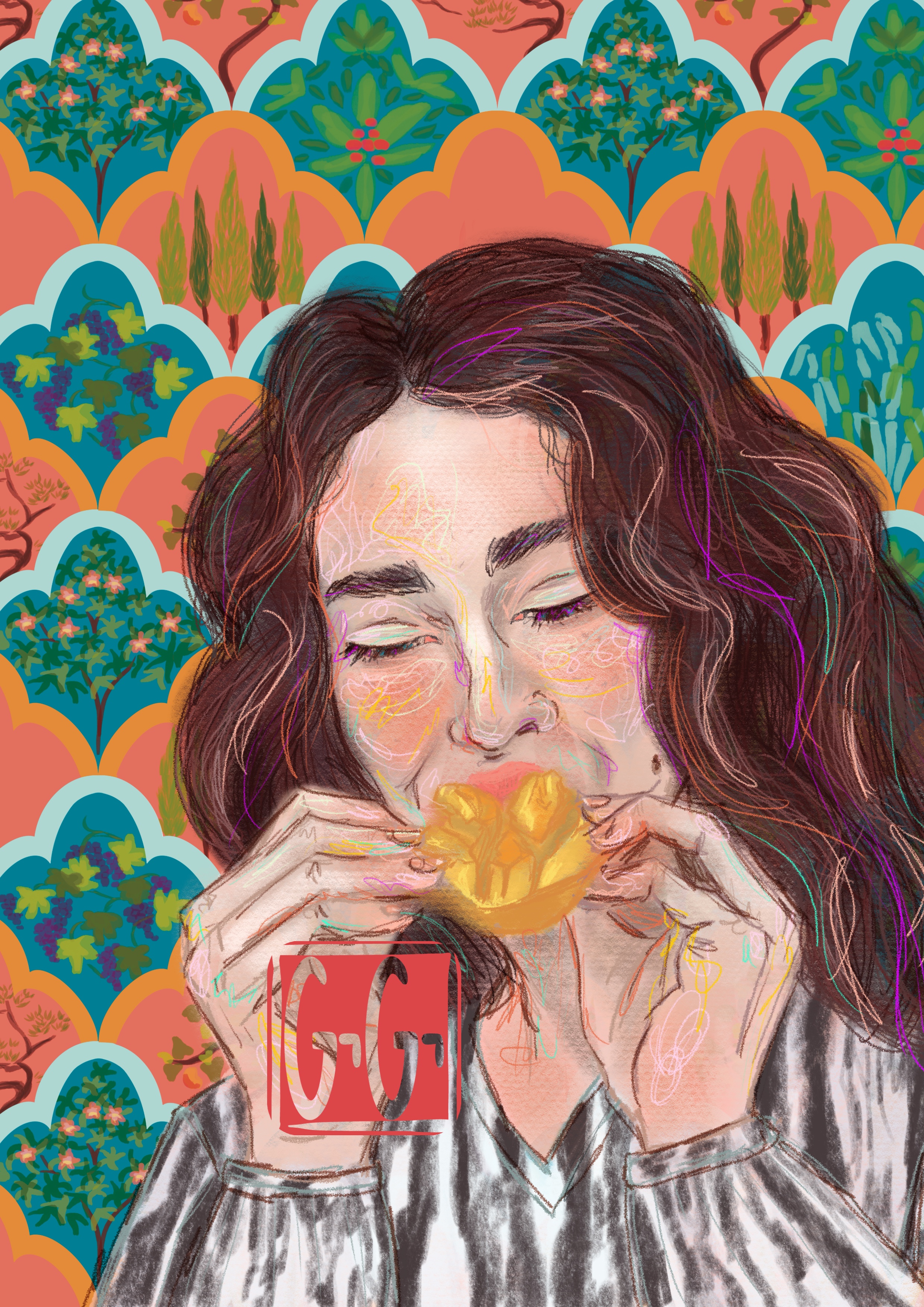 Self-Portrait with Mango