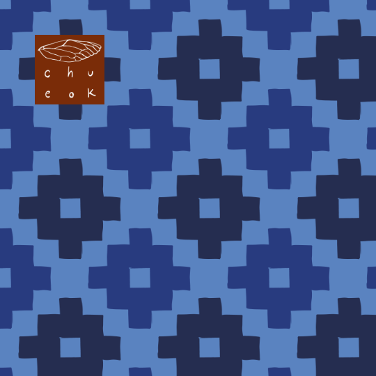 Cross Tiles - Indigo